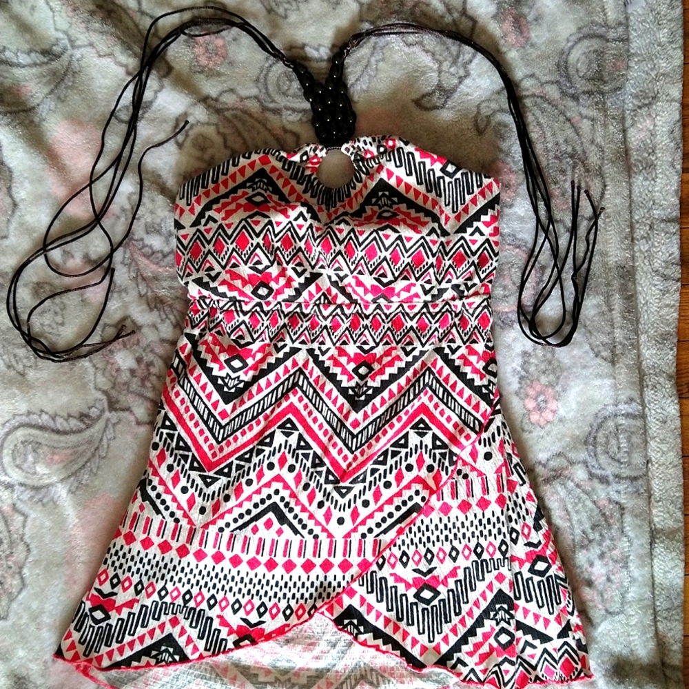 Ladies No boundaries size S/CH (3-5) halter top white, red, black.